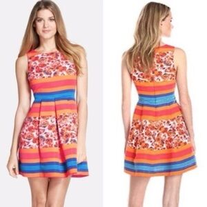 Tracy Reese Multicolor Floral Striped Fit & Flare Sasha Dress Size 2 US NWT